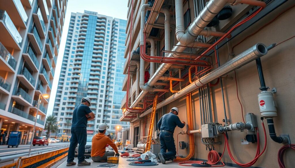 خدمات السباكة للمباني التجارية والصناعية بحي النزهة